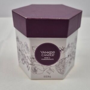 Yankee Candle Rose & Pomegranate Scented Candle 8.5 oz New Gift Box Discontinued
